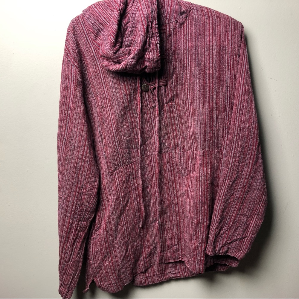 Earth bound red striped hoodie